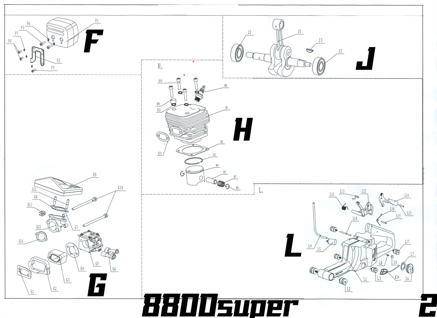 04623 สกรูยึดท่อไอเสีย M6x20 8800SP F3 (ใช้2ชิ้น) - GUCUT