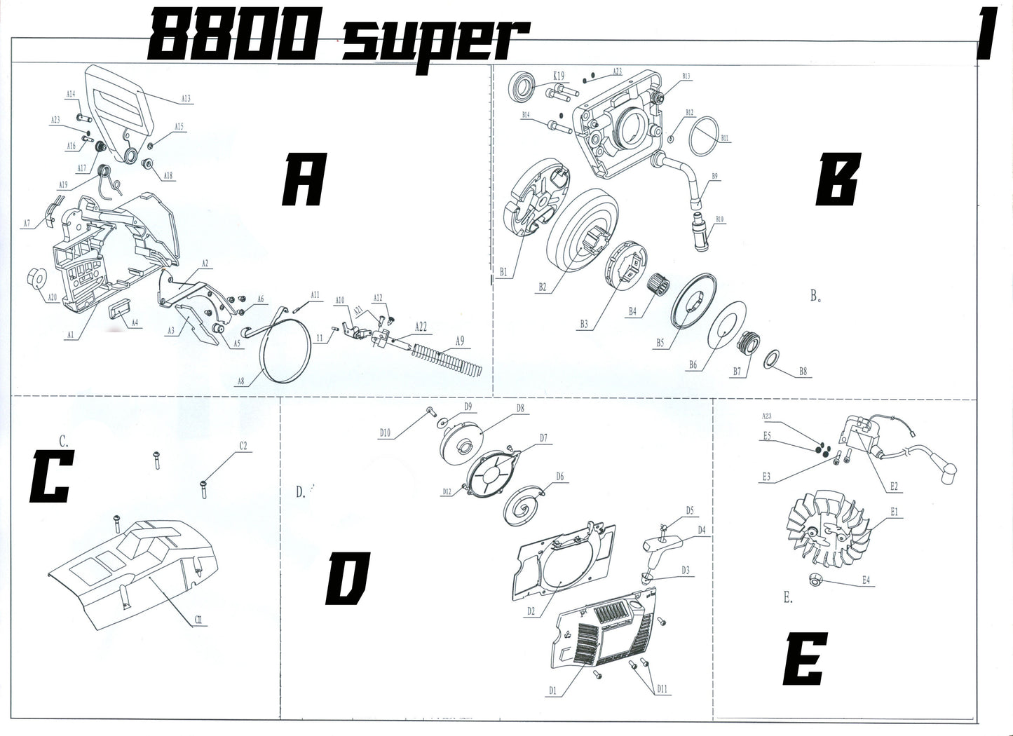 04623  สกรูยึดท่อไอเสีย 8800SP F3 #M6x20 #ใช้2ชิ้น