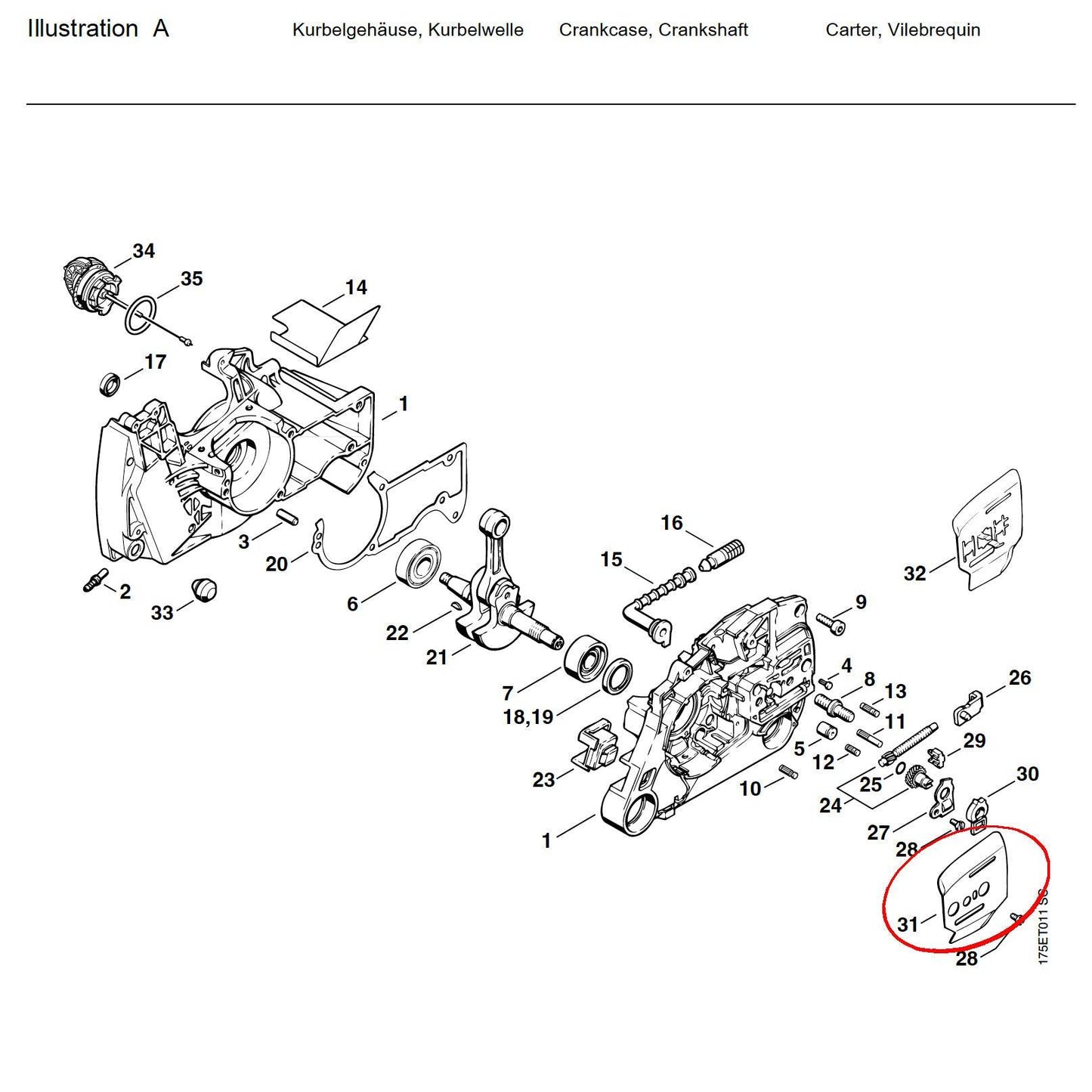 05748 แผ่นเหล็กรองบาร์ด้านใน MS440 A31 - GUCUT