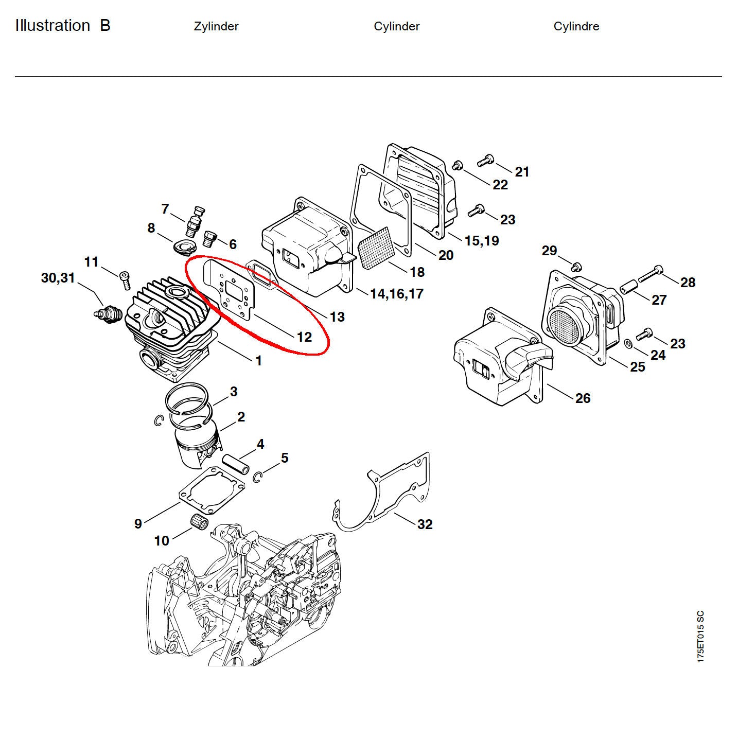 05756 แผ่นกันความร้อนท่อไอเสีย B12 MS440